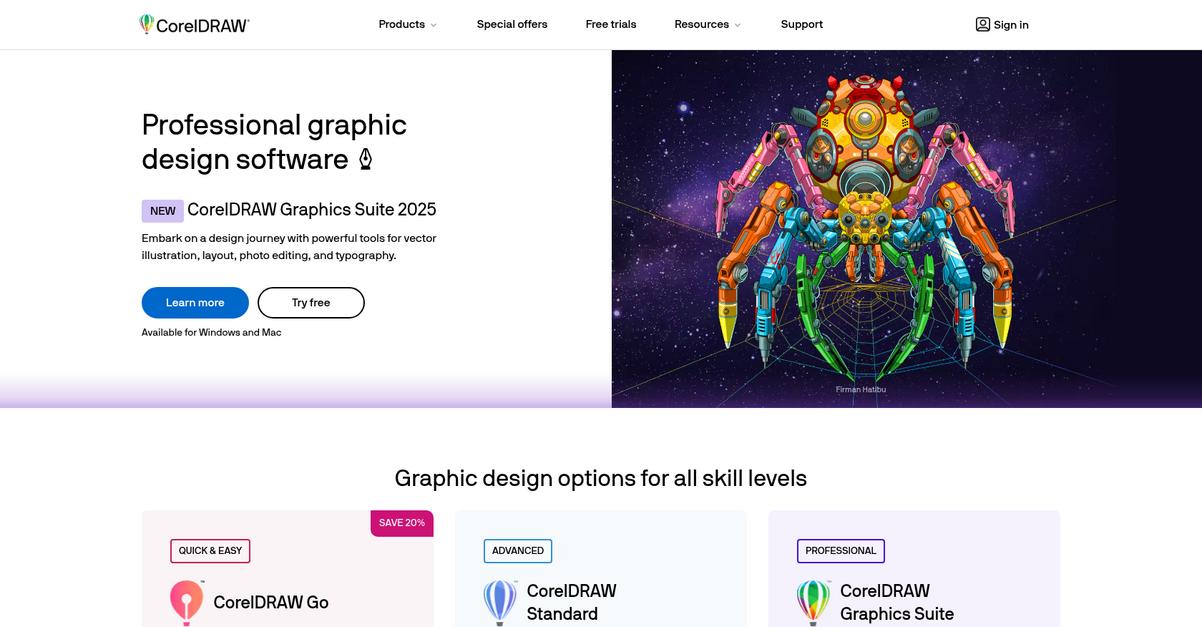 Corel Draw Homepage