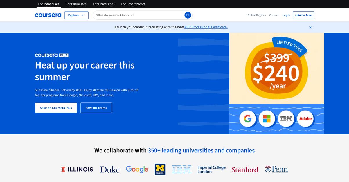 Coursera Homepage