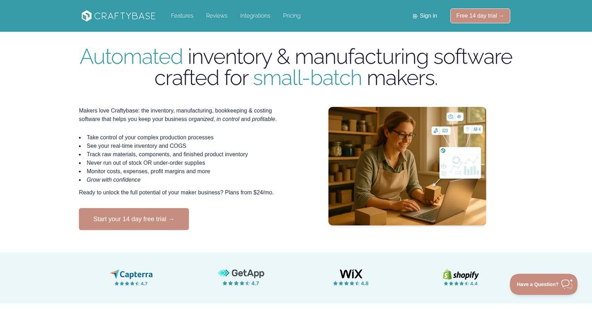 Craftybase Homepage