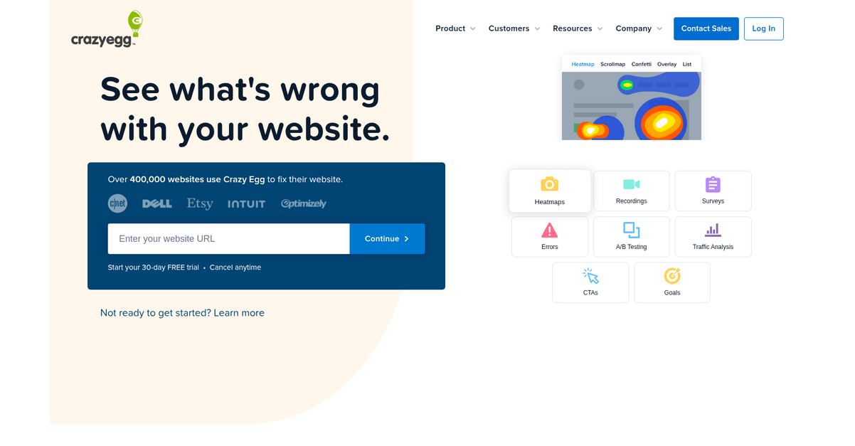 Crazy Egg Homepage