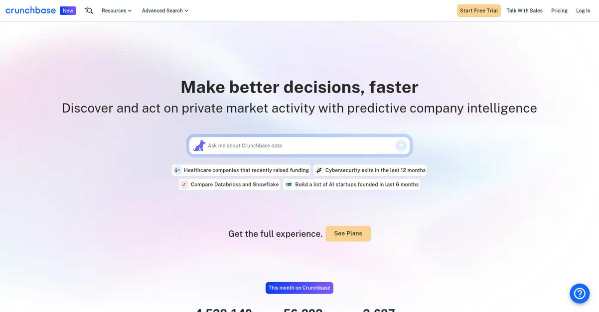 Crunchbase Homepage
