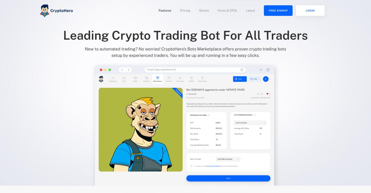 Crypto Hero Homepage