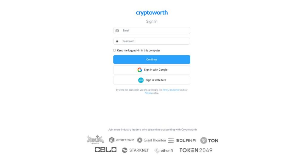 Cryptoworth Homepage