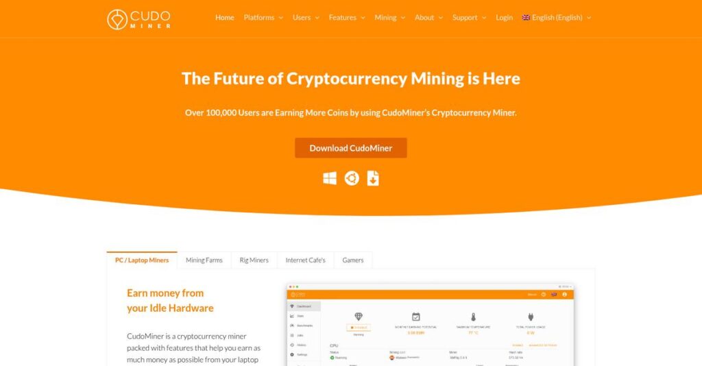 CudoMiner Homepage