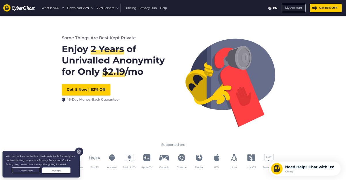 Cyber Ghost Vpn Homepage