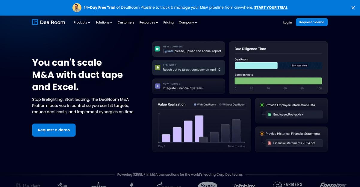 Deal Room Homepage
