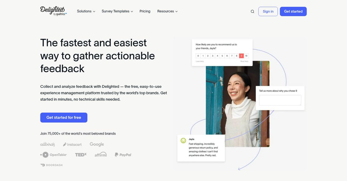 Delighted Homepage