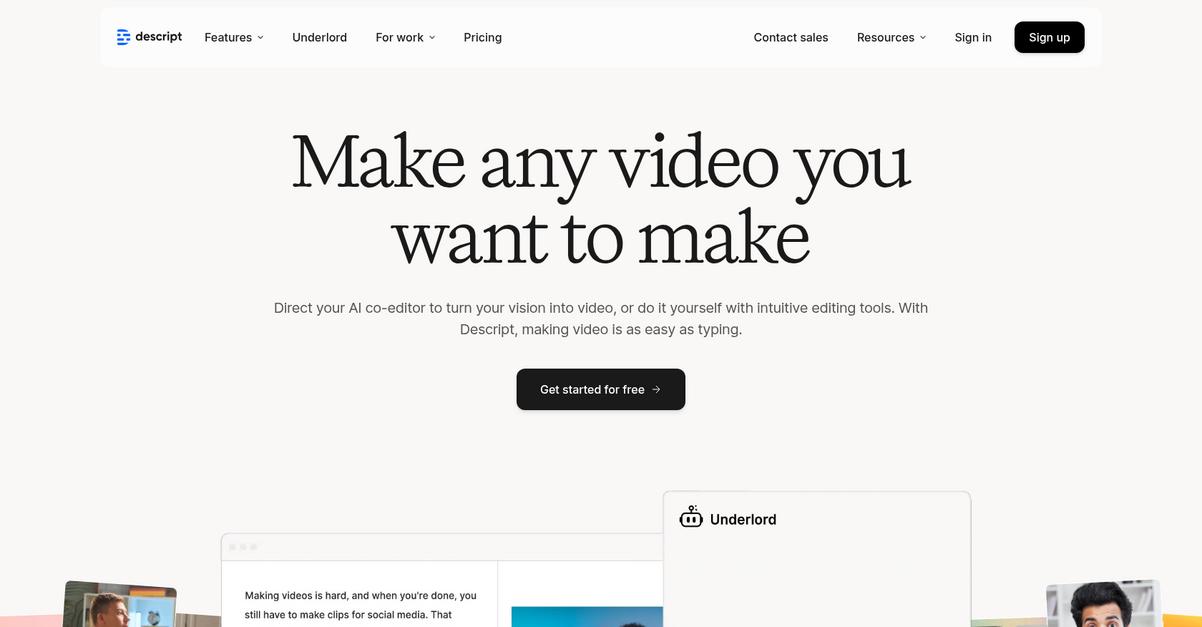 Descript Homepage
