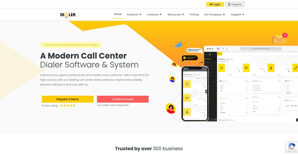 Dialer360 Homepage