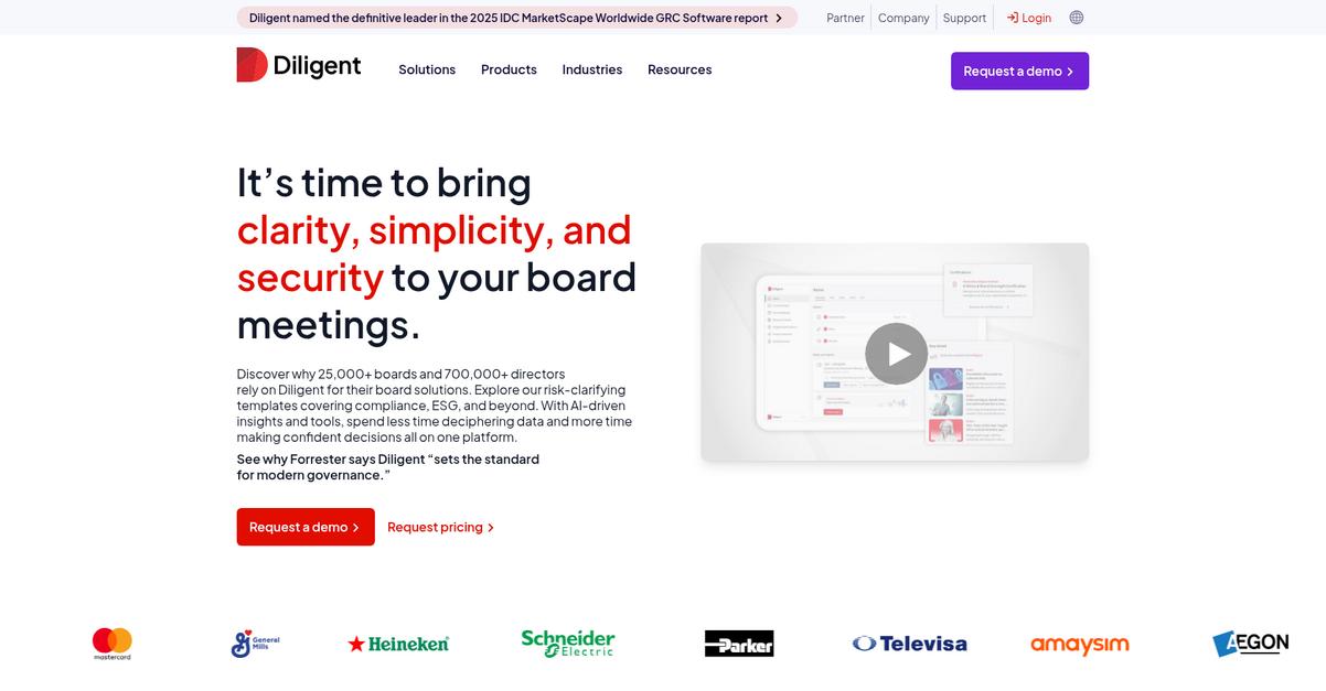 Diligent Homepage