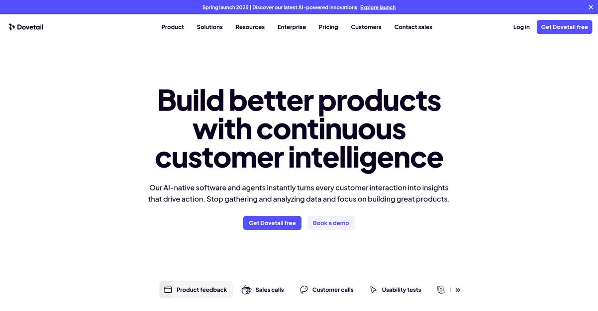 Dovetail Homepage