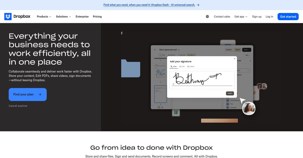 Dropbox Homepage