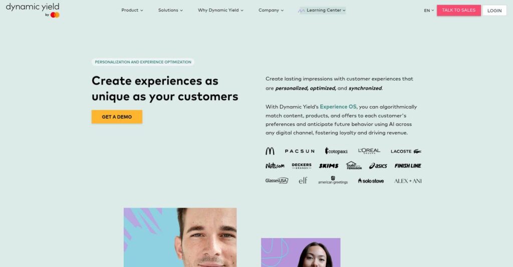 Dynamic Yield Homepage