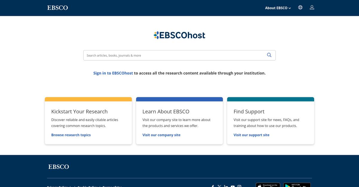 Ebsco Homepage