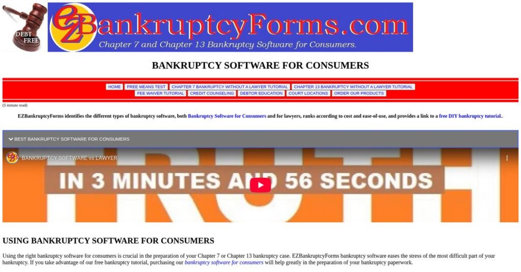 EZ Bankruptcy Forms Homepage