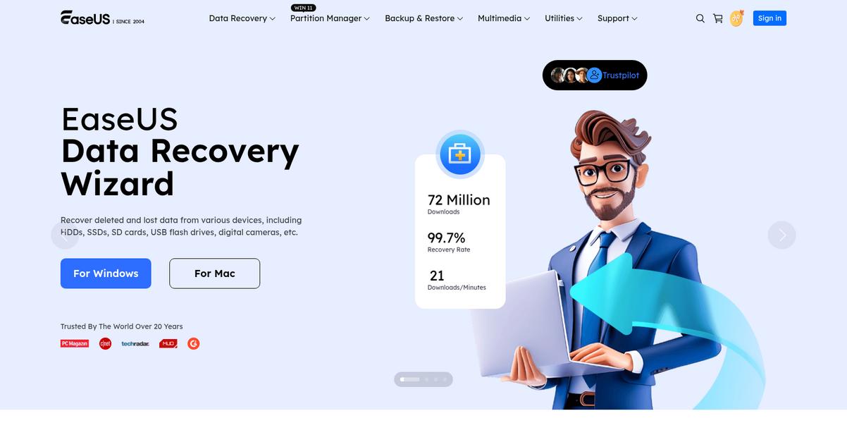 Ease Us Homepage