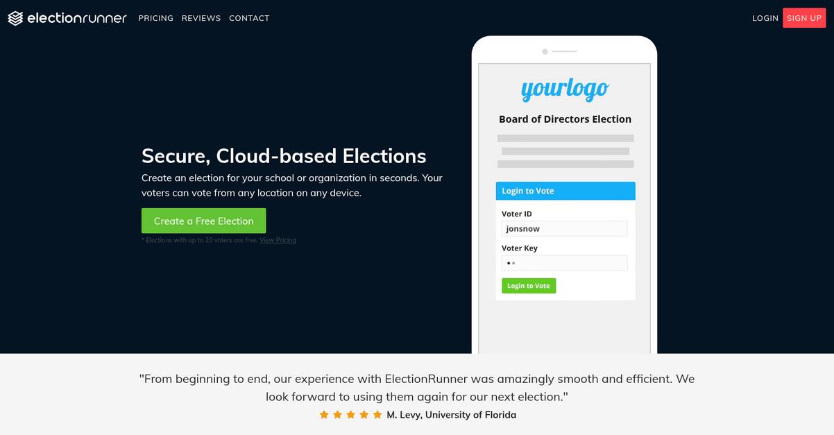 Election Runner Homepage