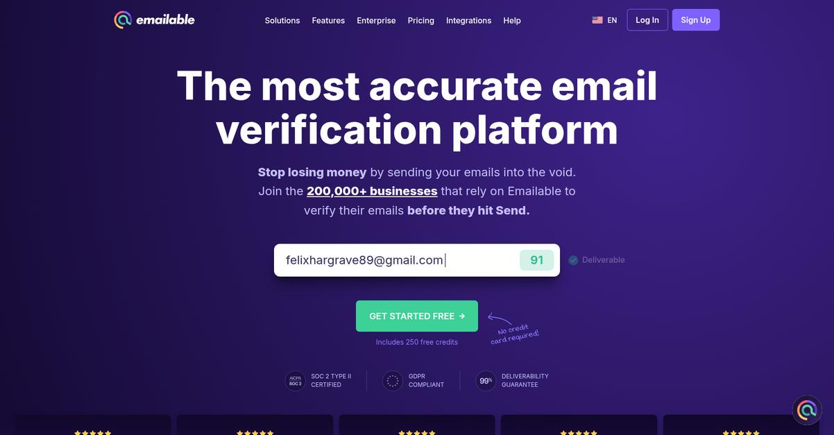Emailable Homepage
