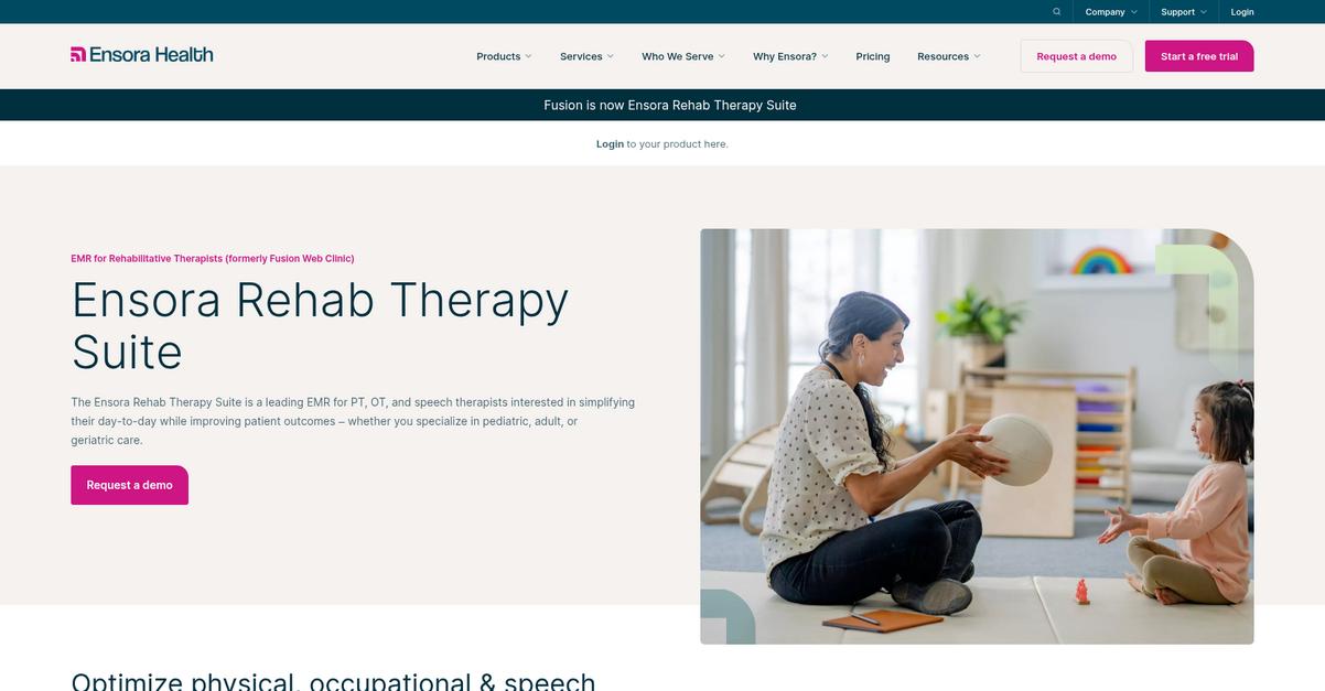 Ensora Health Homepage 1