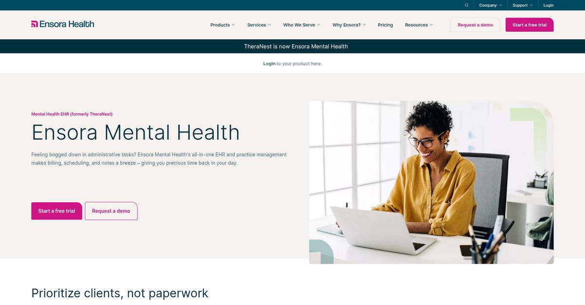 Ensora Health Homepage