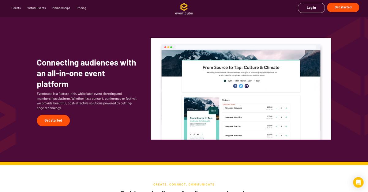 Eventcube Homepage