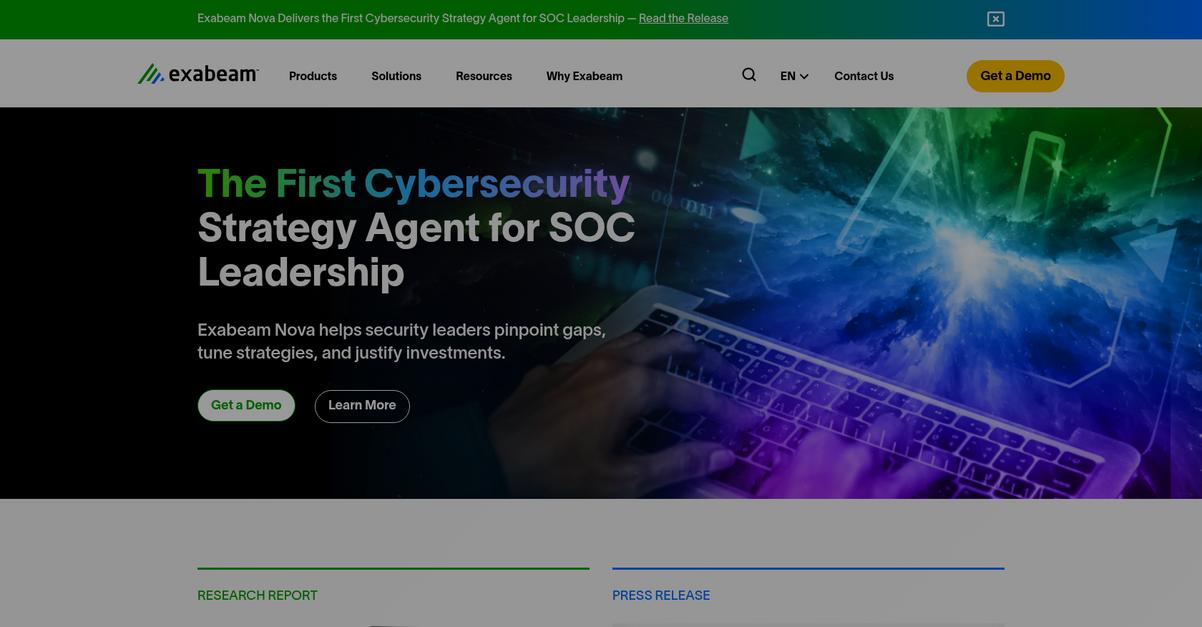 Exabeam Homepage