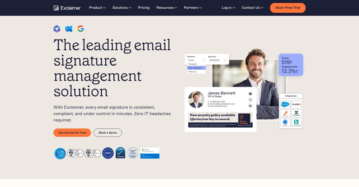 Exclaimer Homepage