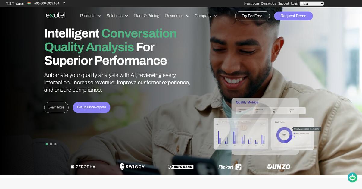 Exotel Homepage