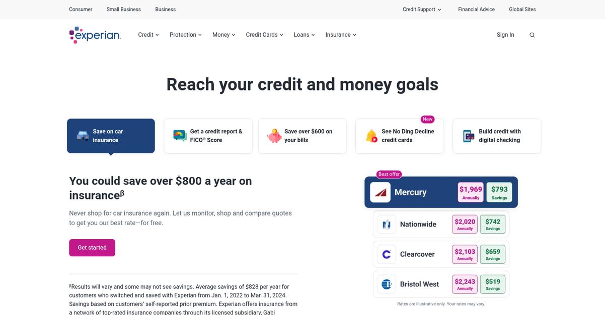 Experian Homepage