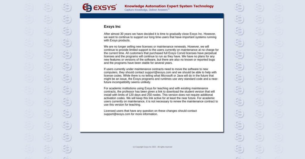 Exsys Inc Homepage