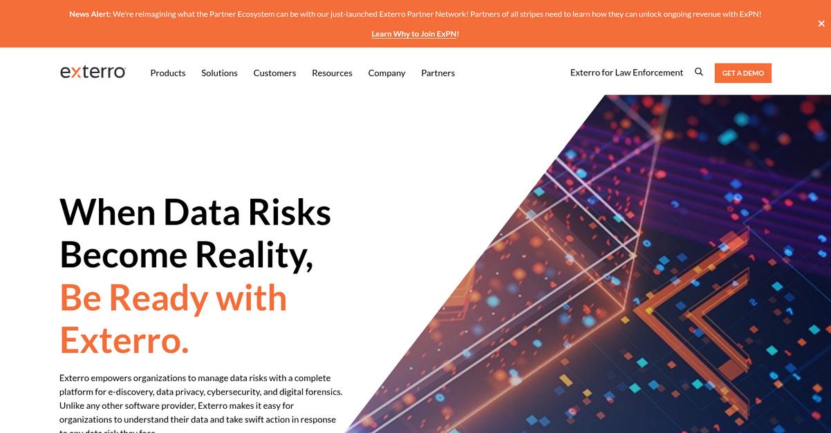 Exterro Homepage