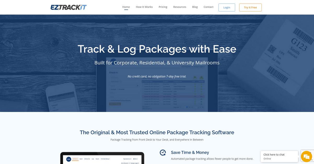 Ez Track It Homepage