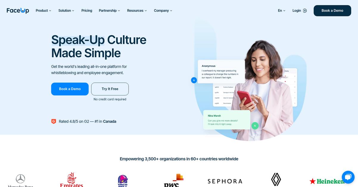 Face Up Homepage