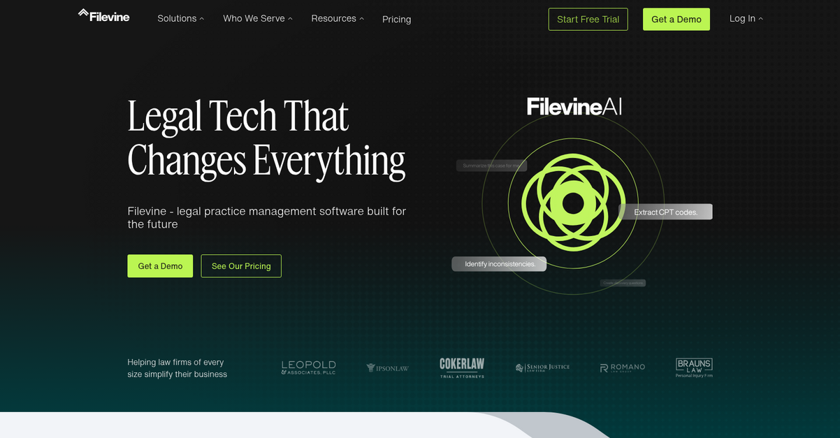 Filevine Homepage