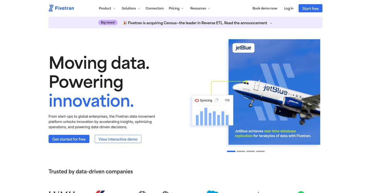 Fivetran Homepage