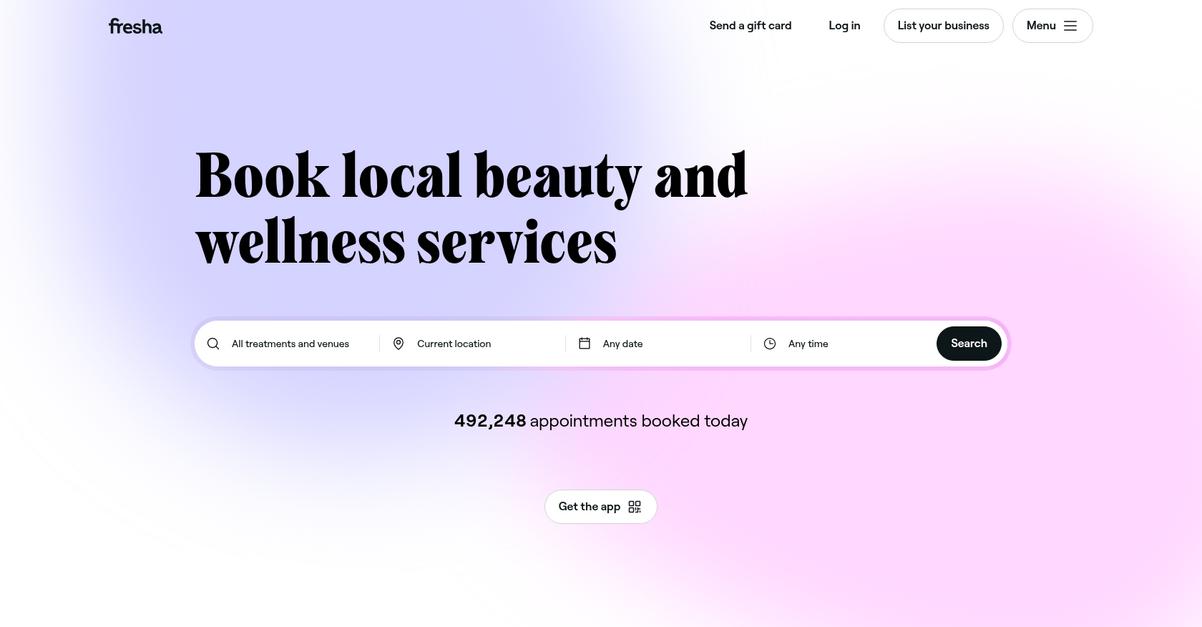 Fresha Homepage