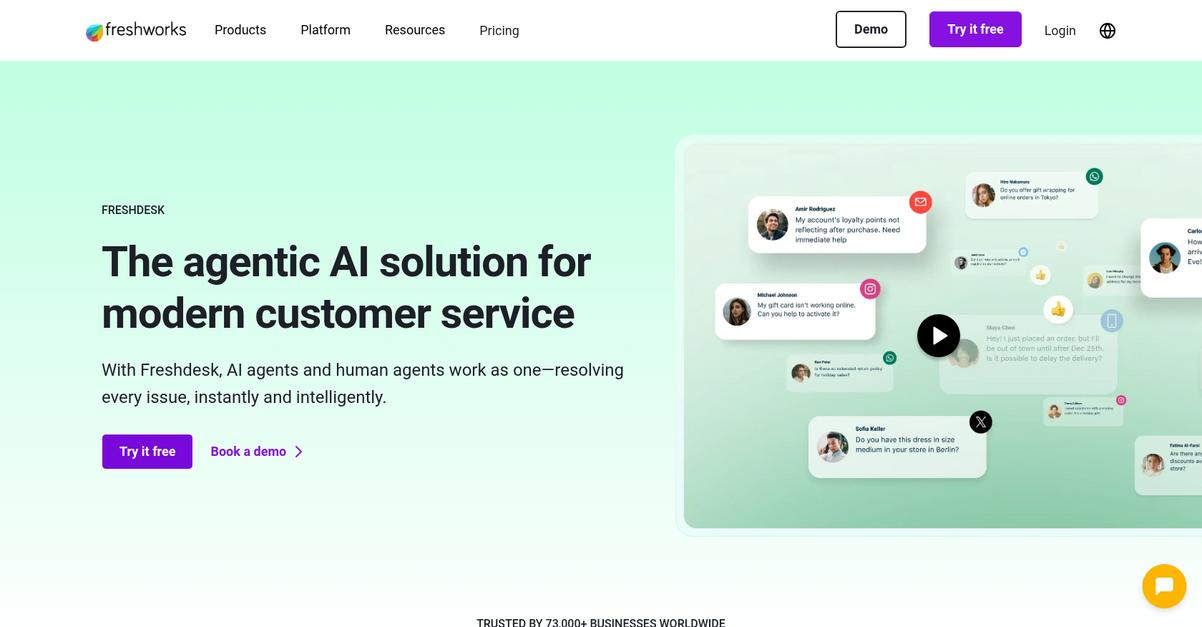 Freshdesk Homepage