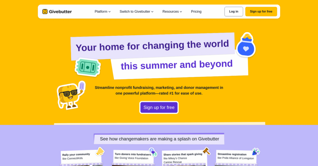 Givebutter Homepage