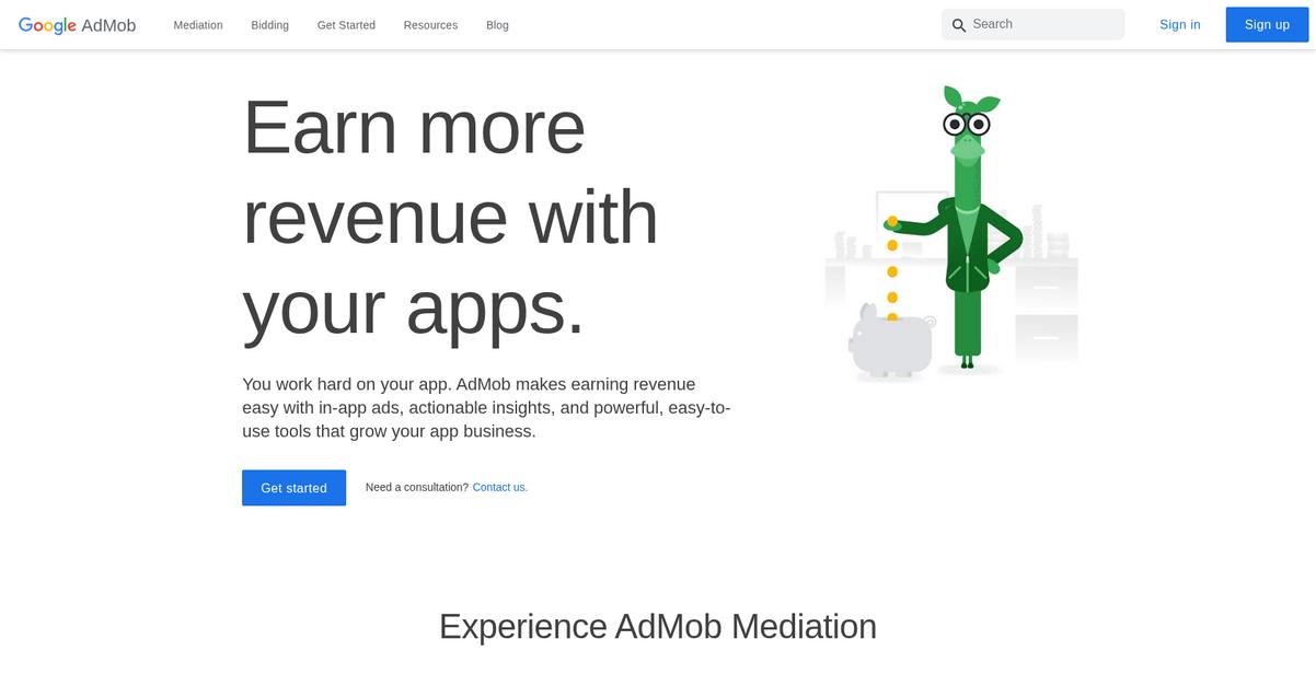 Google Ad Mob Homepage