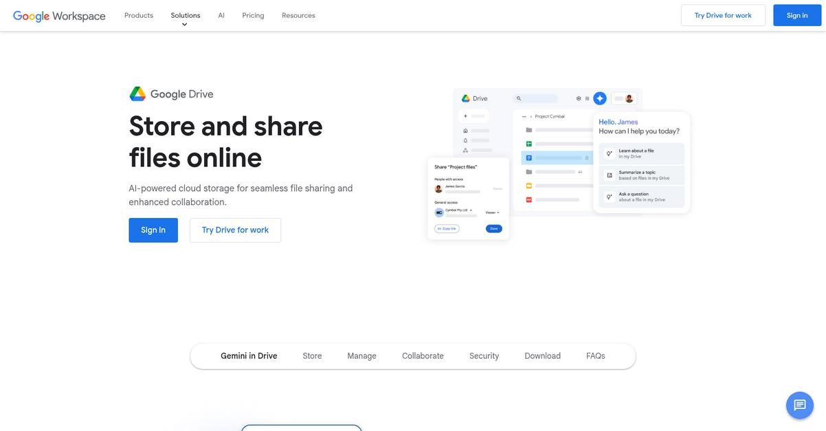 Google Drive Homepage