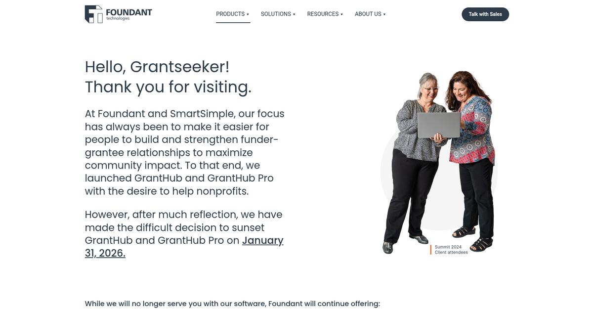 Grant Hub Homepage