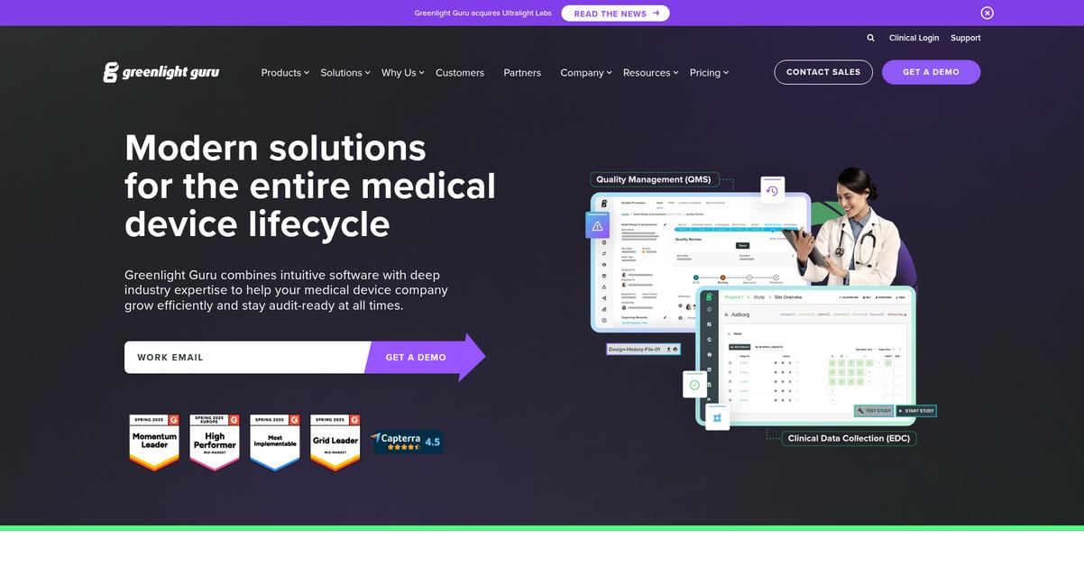Greenlight Guru Homepage