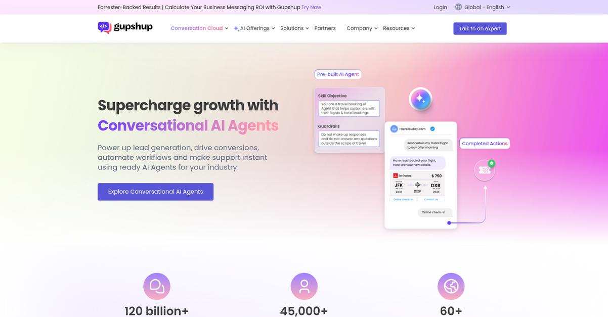 Gupshup Homepage