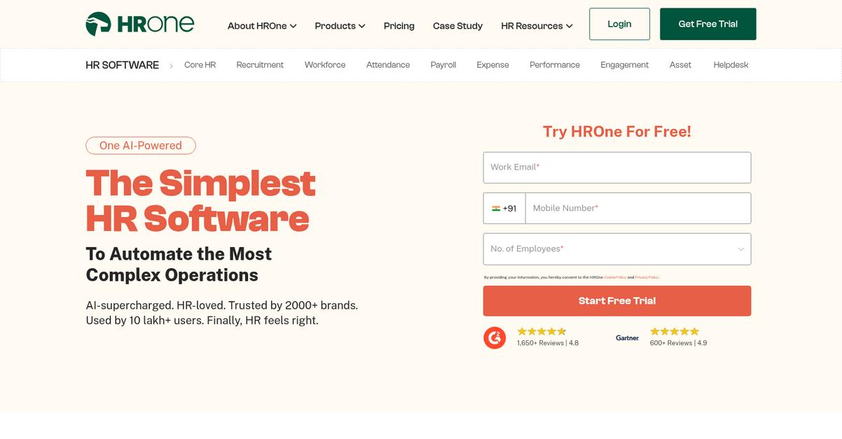 Hrone Homepage