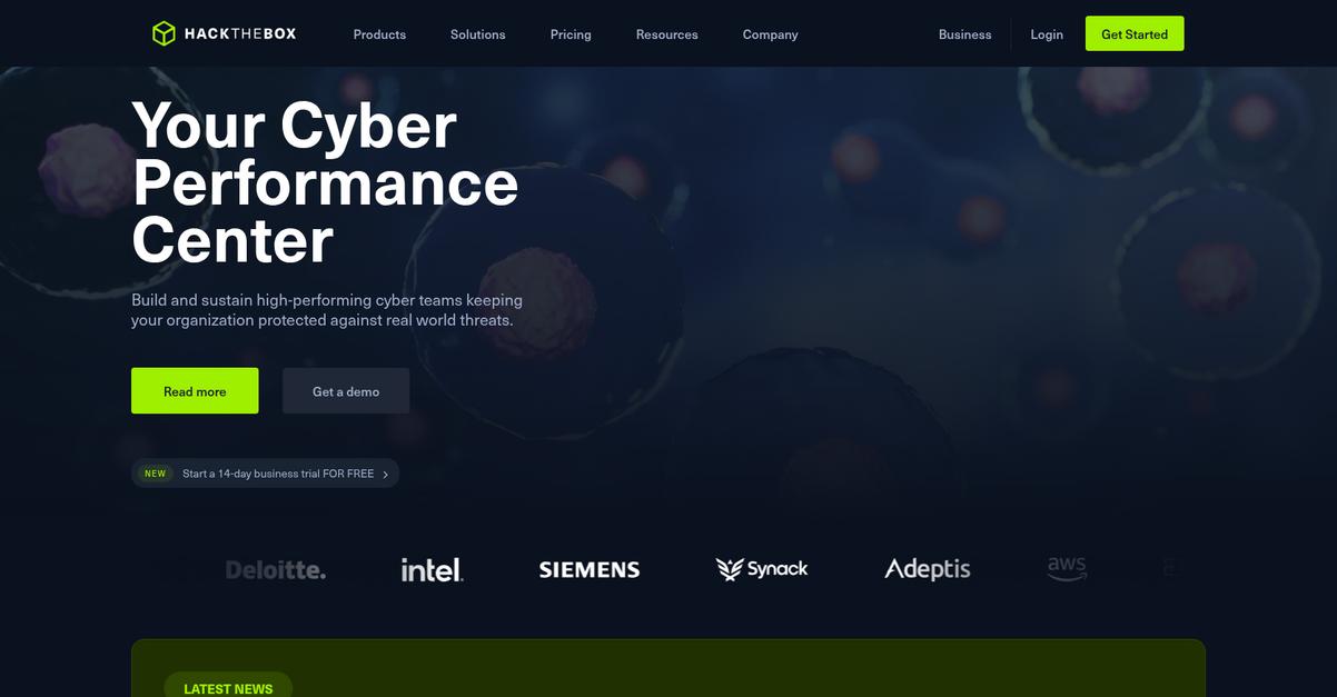 Hack The Box Homepage