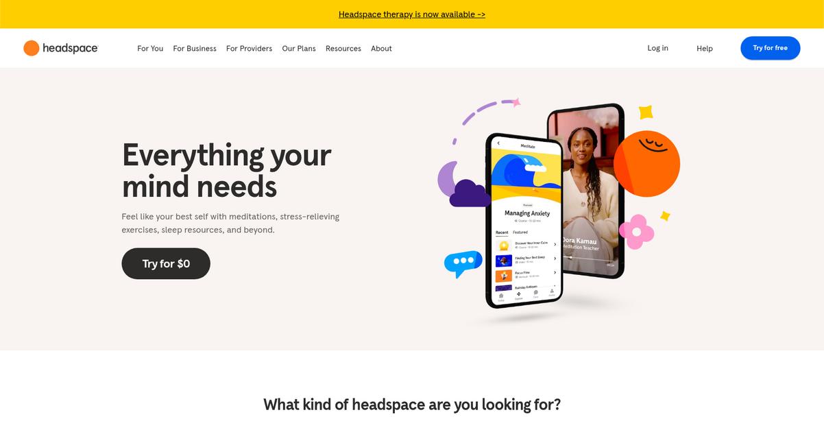 Headspace Homepage