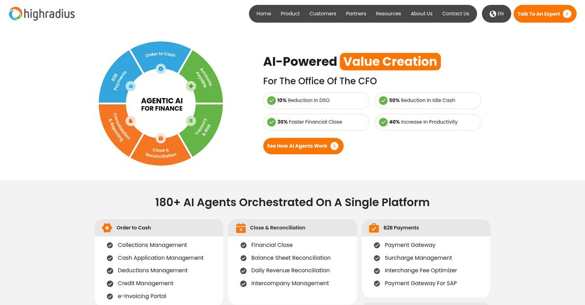 High Radius Homepage