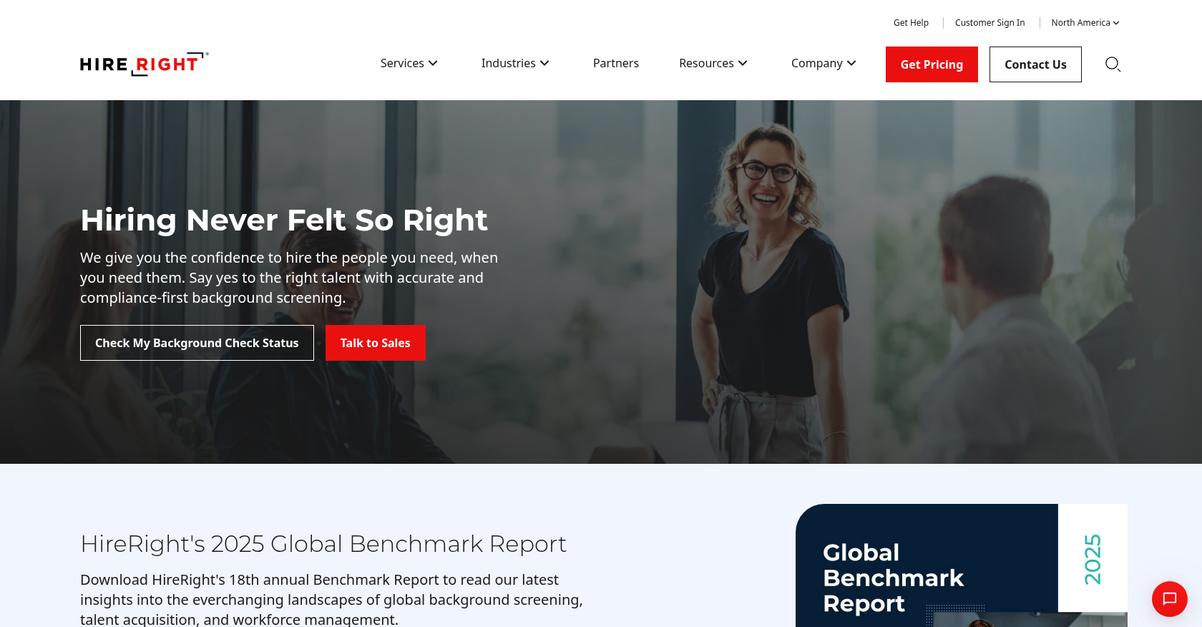 Hire Right Homepage