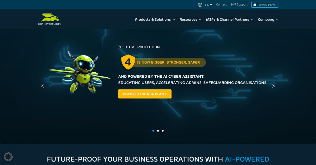 Hornetsecurity Homepage