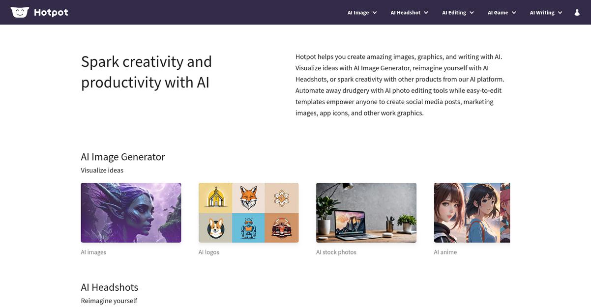 Hotpot.Ai Homepage